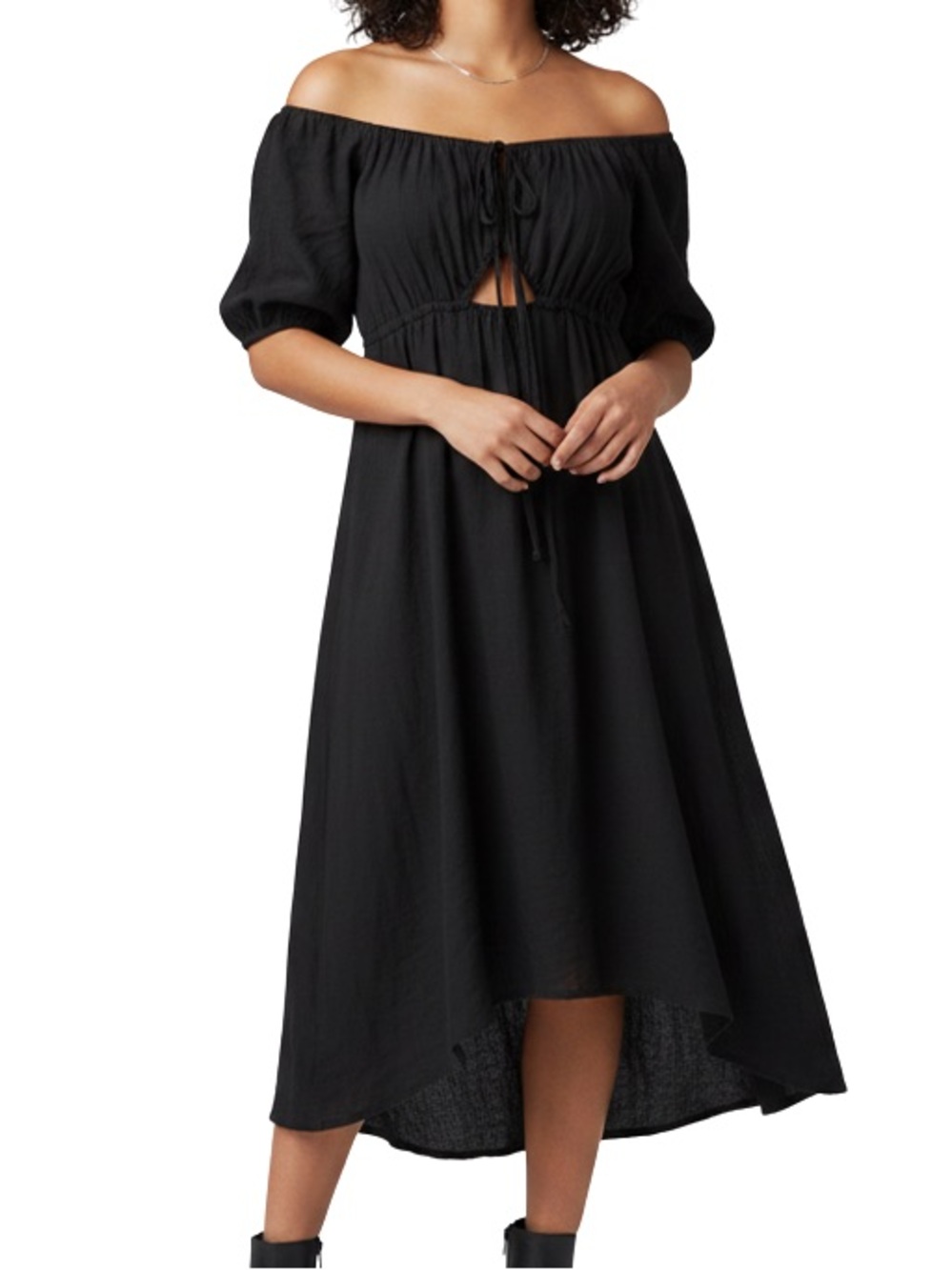 Ladies Baevely Black Boho Style Dress